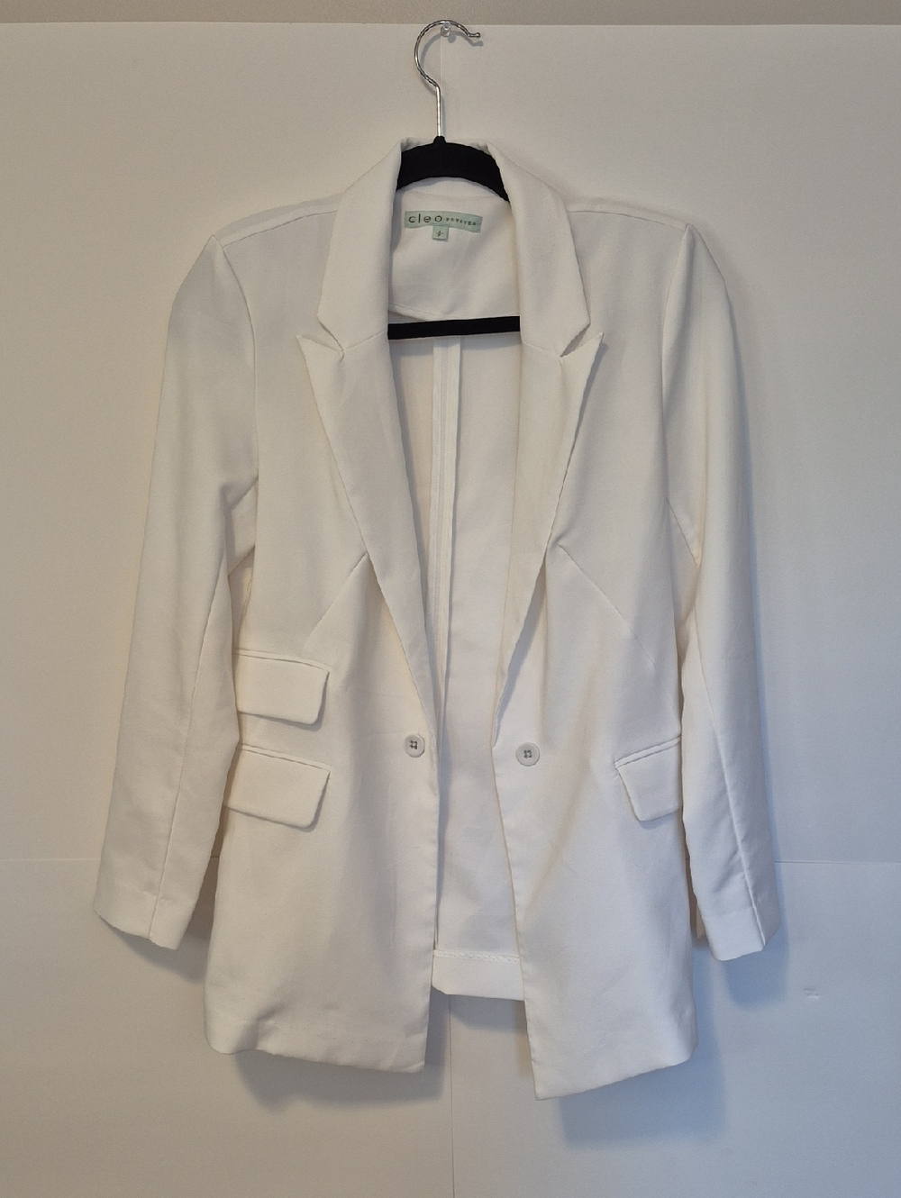 CLEO White Blazer Open style - Small Petite - Picture 2 of 6